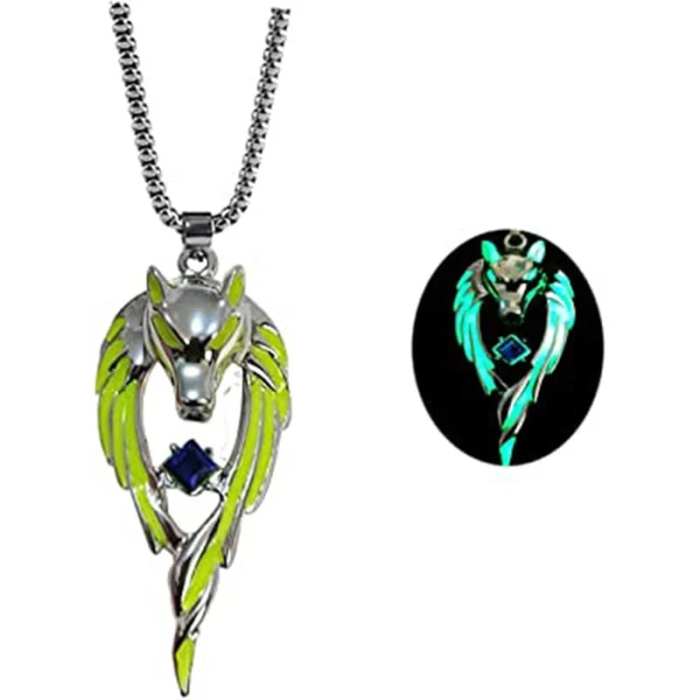 Glowing wolf necklace--SAVE A WOLF