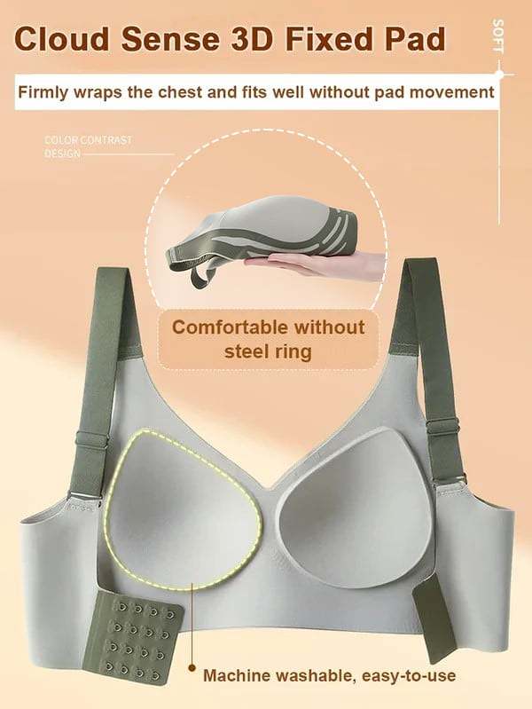 Super gather bra | Wireless Push-up BraNo more sagging breasts