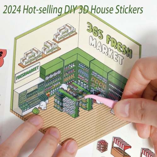 2024 Hot-Selling DIY 3D House Stickers