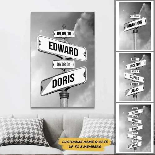 Personalized Canvas Wall ArtDate of birth of children -Winter