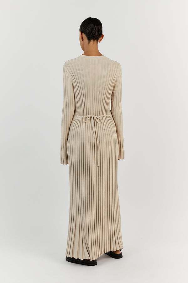 Long Sleeved Knit Midi Dress
