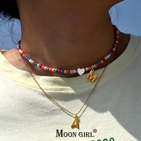 Colorful Beads Initial Choker