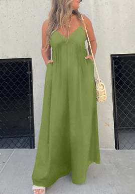 V-Neck Effortless Wide Leg Jumpsuit