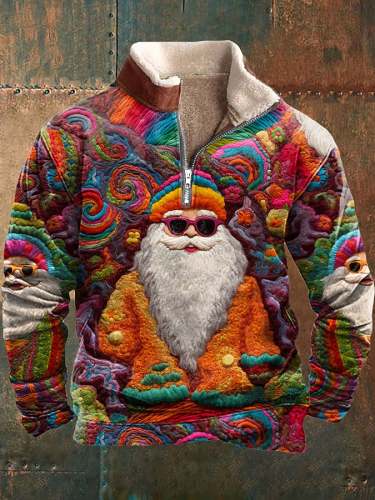 Men's Vintage Santa Print Sweatshirt