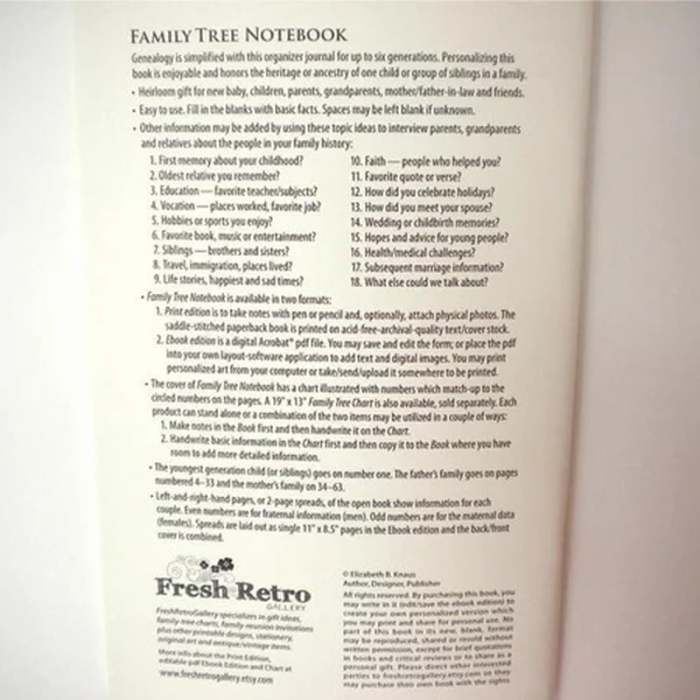 2023 Family Tree Notebook - Memories Of Ancestors