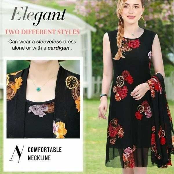 Womens Floral Print Dress Set