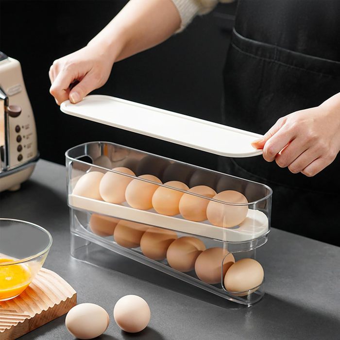 Space-Saving Rolling Egg Storage Box
