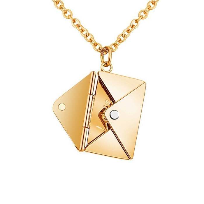 Secret Message Envelope Pendant Necklace