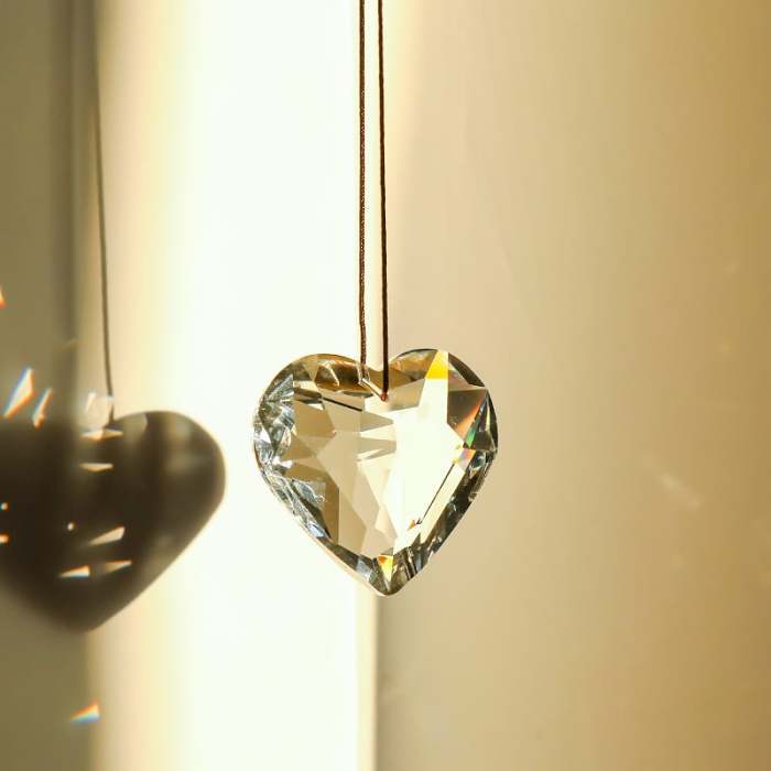 Hanging Heart Suncatcher Prism Crafts