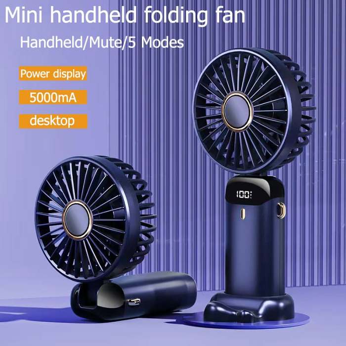 Foldable and Hangable Portable Rechargeable Mini Handheld Fan