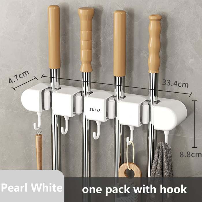 Multifunctional Mop Holder with Hook