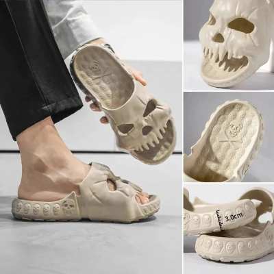 SKULL DESIGN SINGLE BAND SLIDES