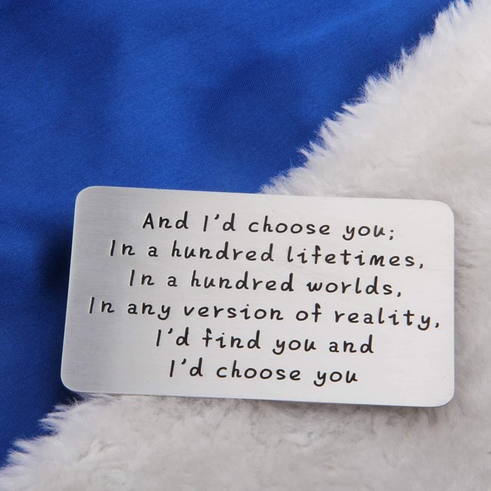 49% OFF And I'd choose you Engraved Metal Wallet Card