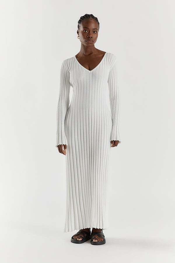 Long Sleeved Knit Midi Dress