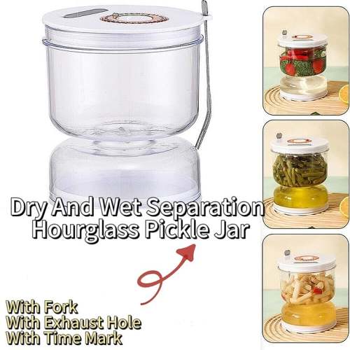Dry And Wet Separation Hourglass Pickle Jar