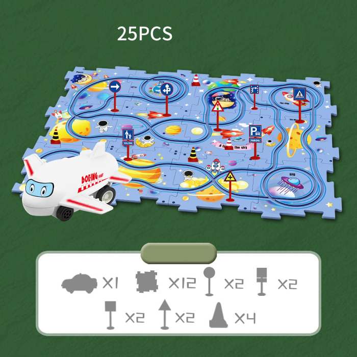 Children's Educational Puzzle Track Car Play Set