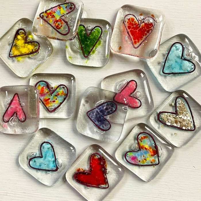 Fused resin Heart Pocket Token