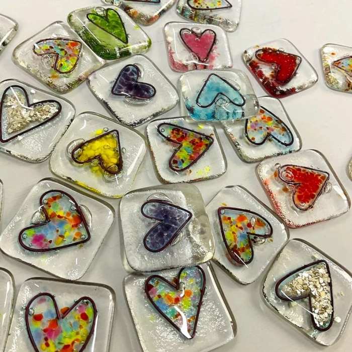Fused resin Heart Pocket Token