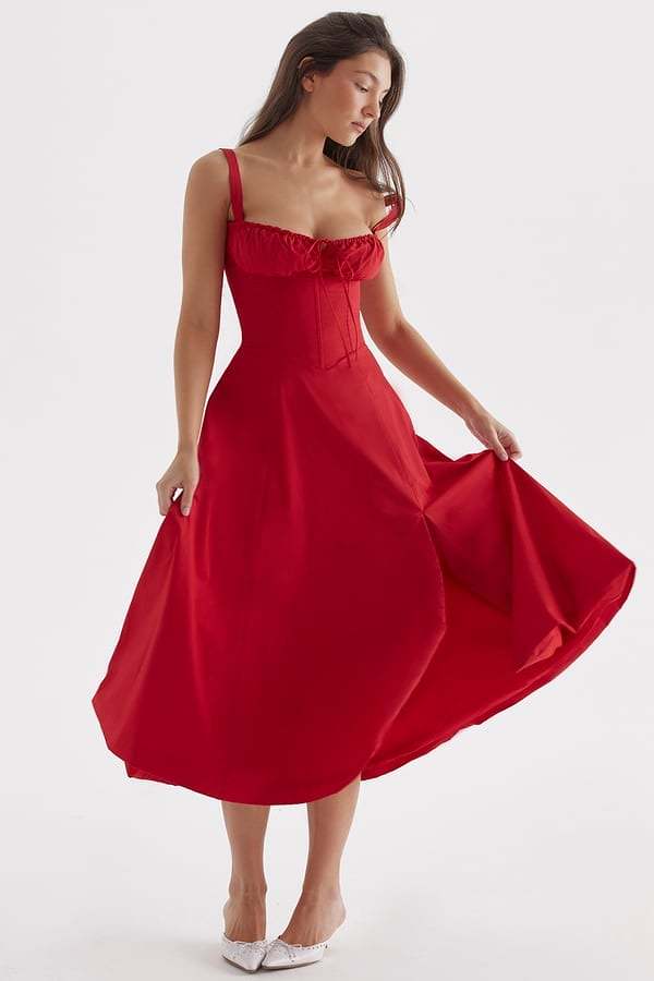 CARMEN PRINT BUSTIER SUNDRESS