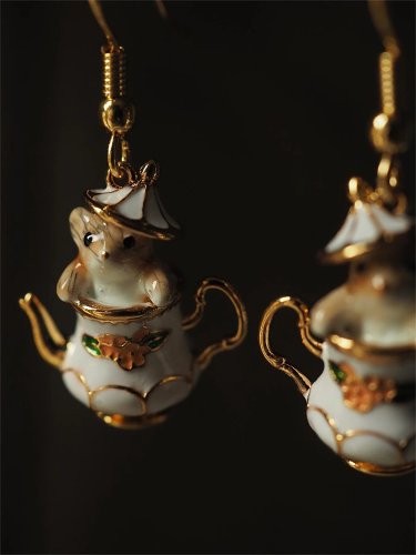 Mouse In My Teapot Earrings Set