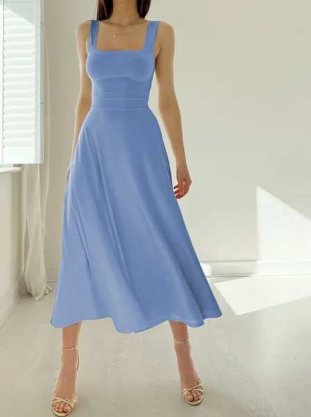 Audrey Reversible Midi Dress in Organic Bamboo with Pockets