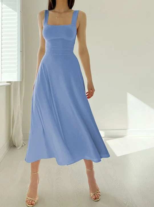 Audrey Reversible Midi Dress in Organic Bamboo with Pockets