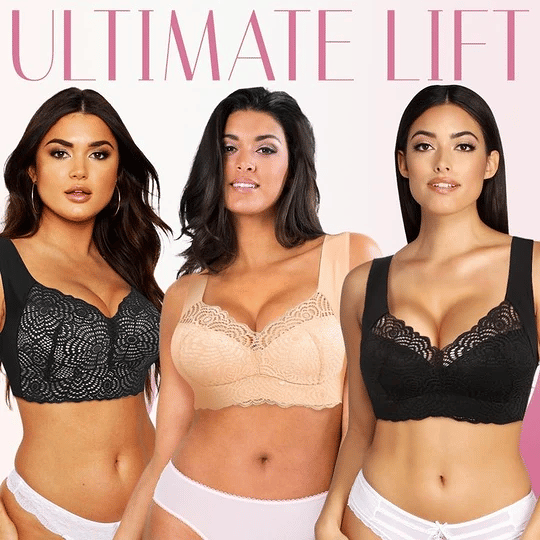Full figure seamless comfortable bra with lace cutout