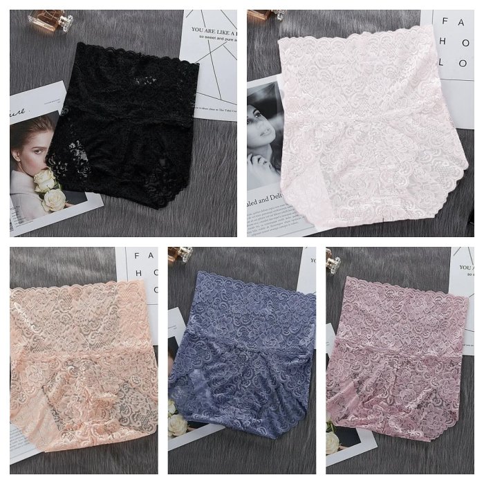 5 PCS SET - Sexy High Waist Pretty Lace Panties