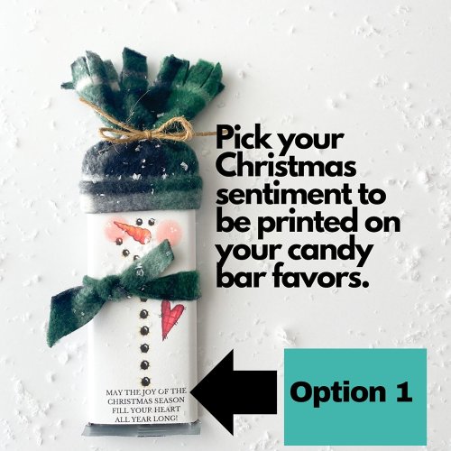 Snowman Bars | Christmas Candy Party Favors