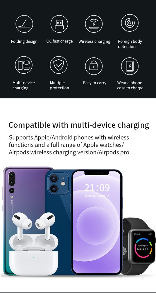 3 In 1 Folding Wireless Charger