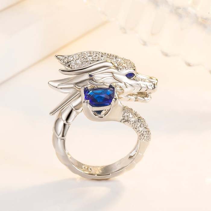 Handmade Dragon Silver Ring