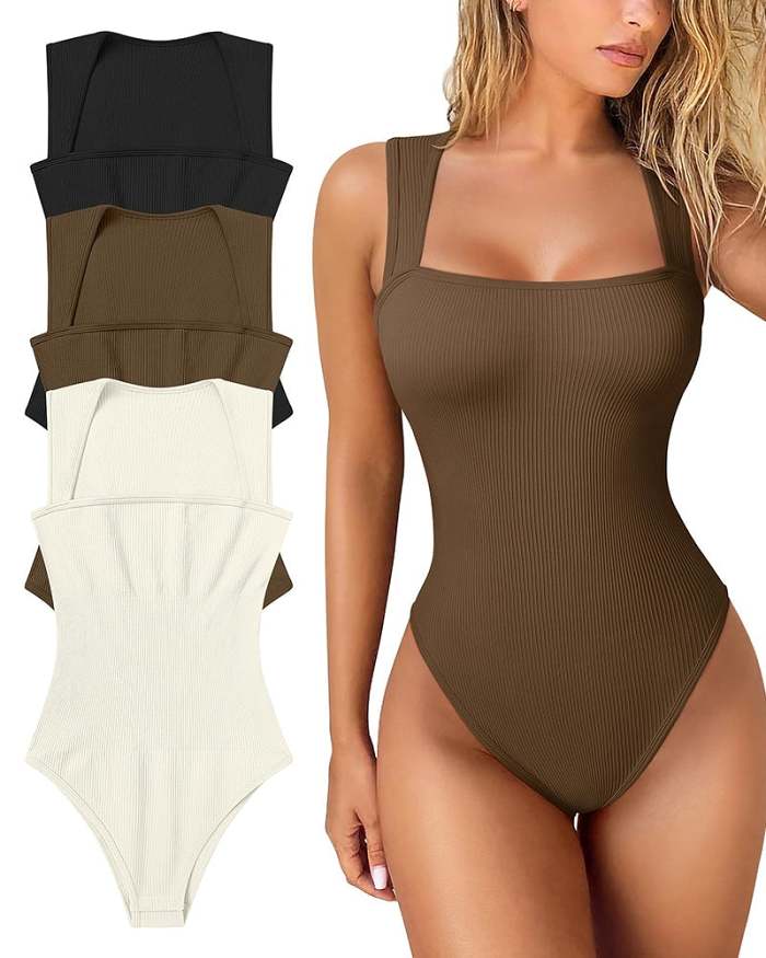 The perfect Summer bodysuits-Sleeveless Tummy Control Tank Tops Bodysuits