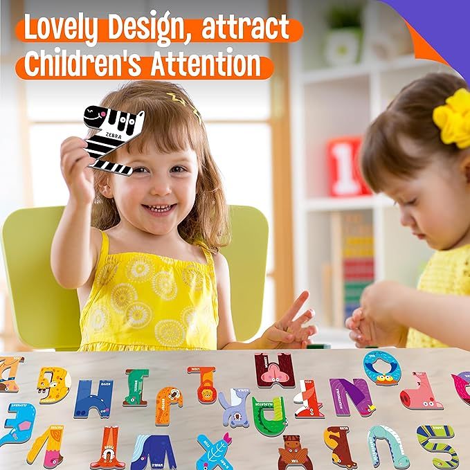 Hot SaleCute Animal Alphabet ABC Magnets for Fridge