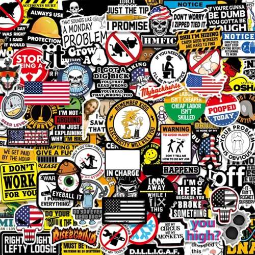 150pcs Hard Hat Stickers Pack(DIRTY) - Perfect for Helmets, Toolboxes..