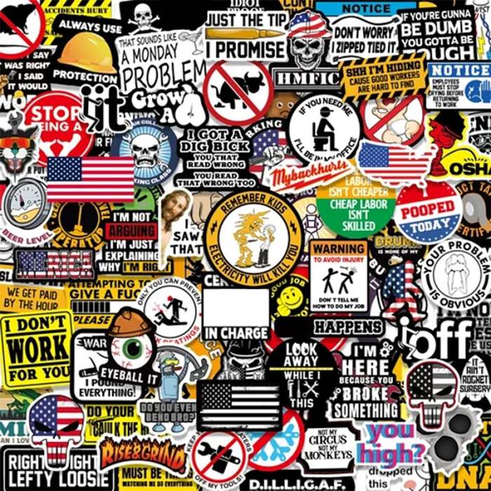 150pcs Hard Hat Stickers Pack(DIRTY) - Perfect for Helmets, Toolboxes..