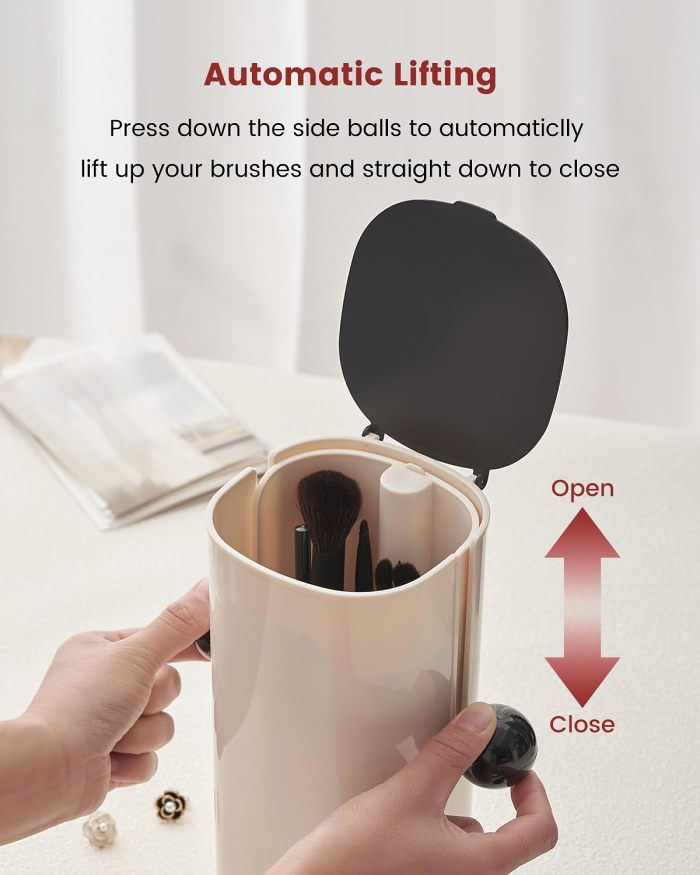 Automatic Lifting Makeup Brush Storage Bucket