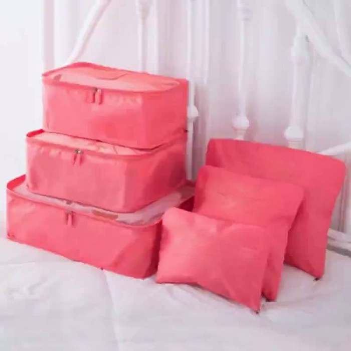 6 pieces portable luggage packing cubes