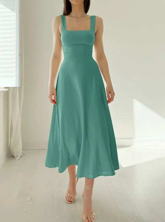 Audrey Reversible Midi Dress in Organic Bamboo with Pockets
