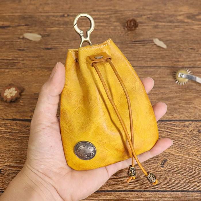Simple cowhide retro storage bag
