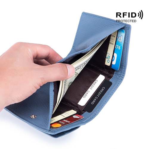 2023 New Genuine Leather RFID Blocking Card Holder Organizer Pocket Mini Wallet