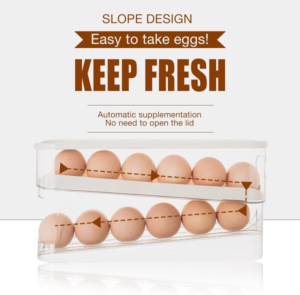 Space-Saving Rolling Egg Storage Box