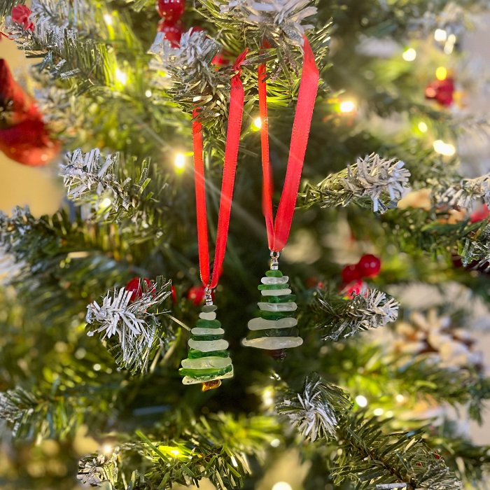 Lake Erie Sea Glass Christmas Tree Ornament