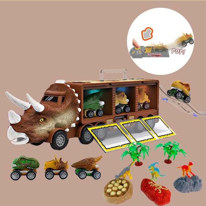 Dinosaur Musical Transporter（Buy 1 and get a 12-piece dinosaur kit）