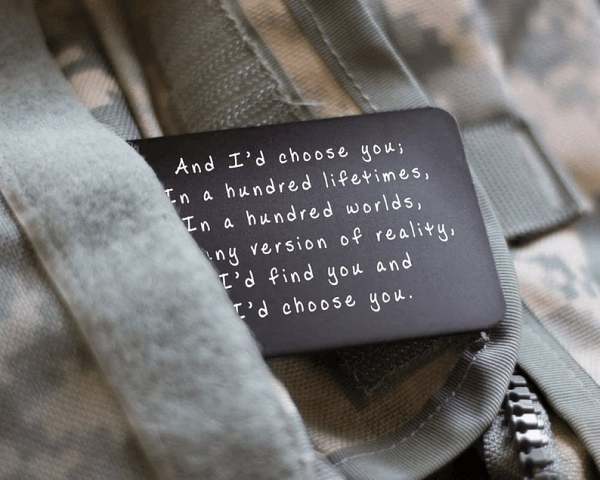 Metal Engraved Card - Message of Love