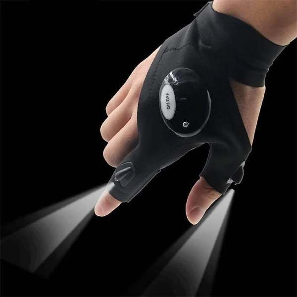 LED Flashlight  Gloves - Practical Durable Fingerless Gloves