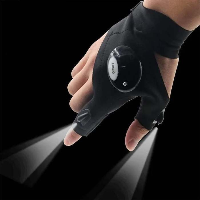 LED Flashlight  Gloves - Practical Durable Fingerless Gloves