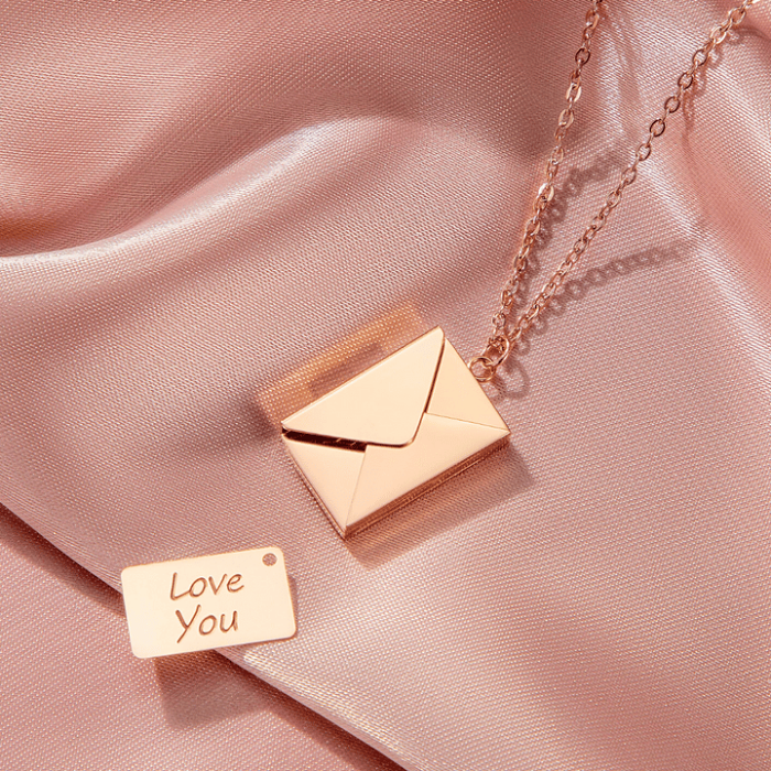 Secret Message Envelope Pendant Necklace