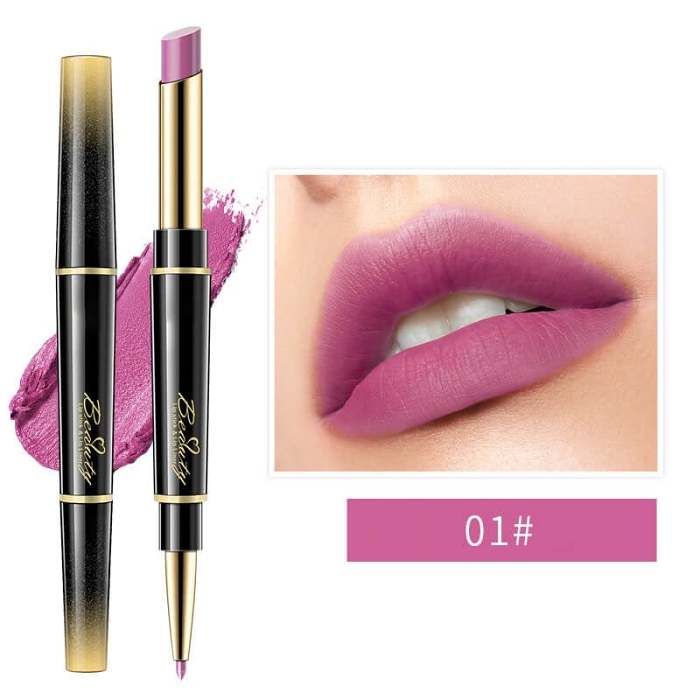 Double ended lipstick Automatic Lip Liner Matte Waterproof Non-fading Non-stick Lipstick