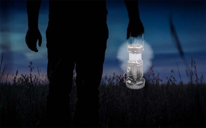 Versatile solar-powered camping lantern