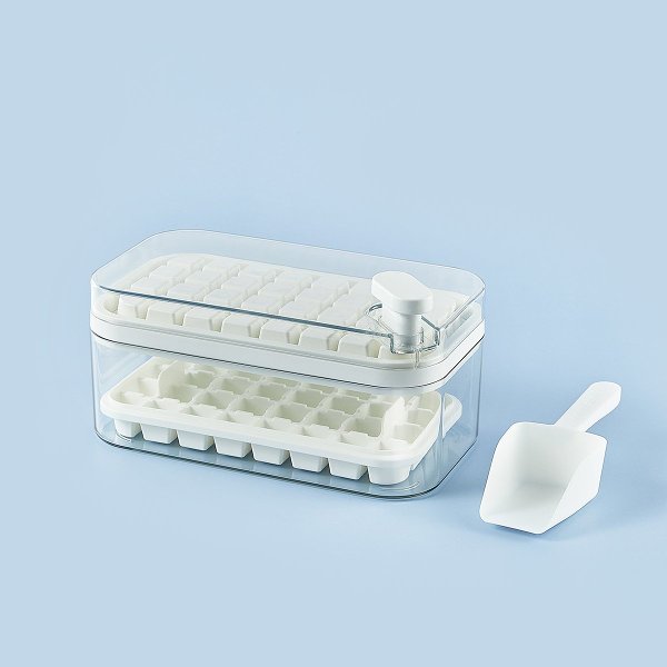 Summer Hot Sale 40% OFFOne-Button Press Ice Mold Box Double Layer 64 Cells